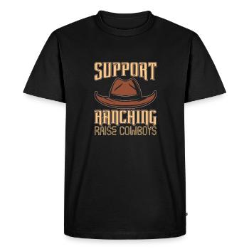 Rodeo Cowboy Hut Ranch Cowboy - T-shirt Premium bio Homme - noir - Devant - Nico (187cm)