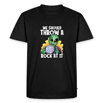 Space Space Funny Astroid Redirection - T-shirt Premium bio Homme - noir - Devant - Nico (187cm)