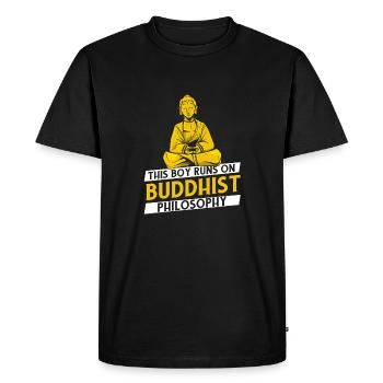 Philosophie bouddhiste de Bouddha - T-shirt Premium bio Homme - noir - Devant - Nico (187cm)