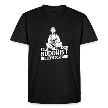 Buddha Buddhist Buddha, let go of the shit - Men's Premium Organic T-Shirt - black - Front - Nico (187cm)