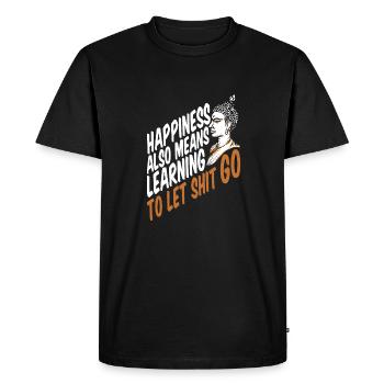 Bouddha Humour bouddhiste Bouddha Lâcher prise de la merde - T-shirt Premium bio Homme - noir - Devant - Nico (187cm)