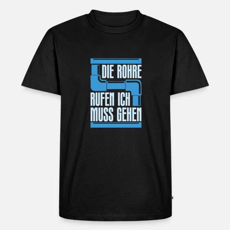 Rohrleitungsbauer Witzig - Männer Premium Bio T-Shirt - Schwarz