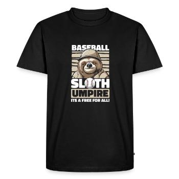 Sloth Funny Sloth Baseball - Men's Premium Organic T-Shirt - black - Front - Nico (187cm)