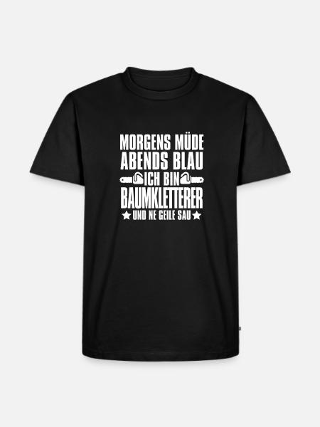 Baumpfleger Baumkletterer Arborist - Männer Premium Bio T-Shirt - Schwarz