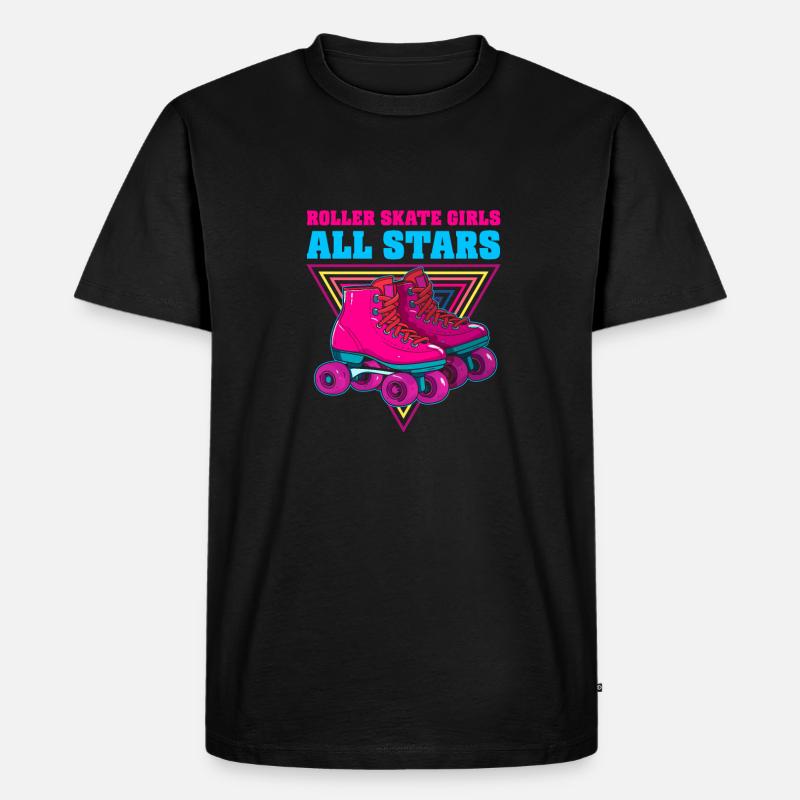 Rollschuhe Rollschuhlaufen Mädchen - Männer Premium Bio T-Shirt - Schwarz
