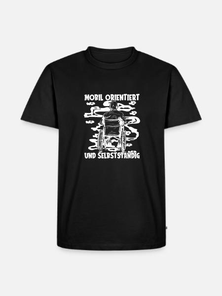 Rollstuhl Rollstuhlfahrer Komisch - Männer Premium Bio T-Shirt - Schwarz