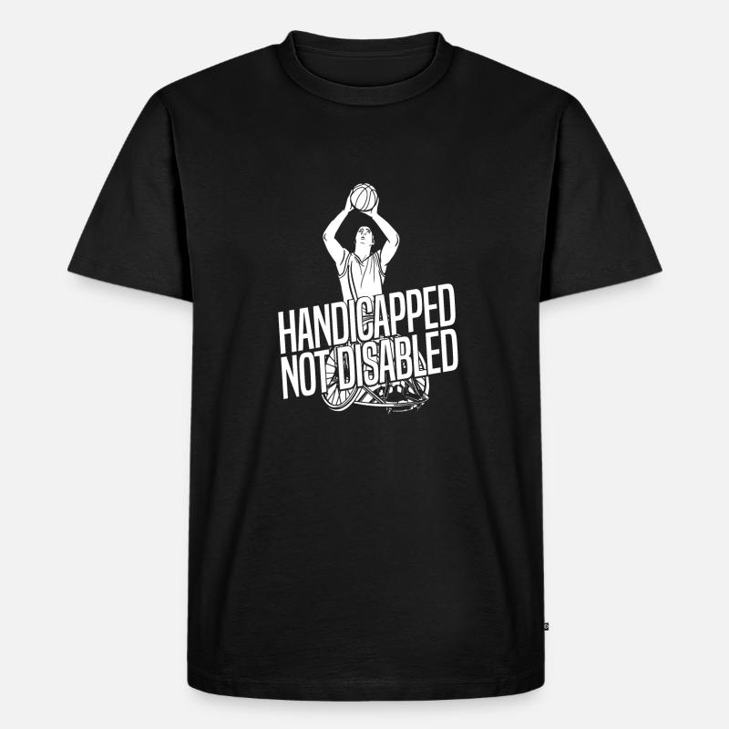 Rollstuhl Rollstuhlfahrer Behindert - Männer Premium Bio T-Shirt - Schwarz