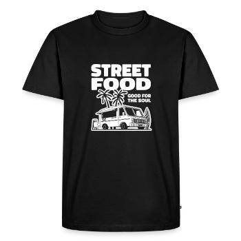 Cuisine de rue drôle - T-shirt Premium bio Homme - noir - Devant - Nico (187cm)