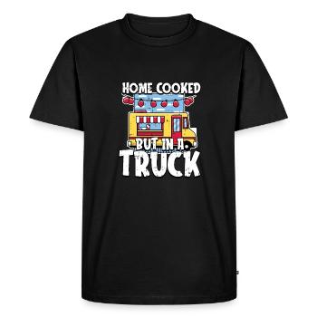 Cuisine de rue drôle - T-shirt Premium bio Homme - noir - Devant - Nico (187cm)