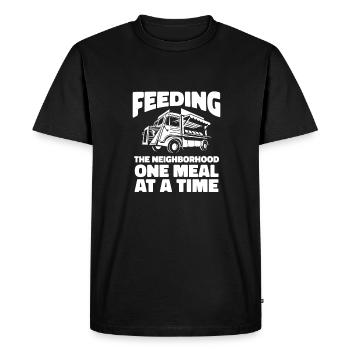 Quartier de street food - T-shirt Premium bio Homme - noir - Devant - Nico (187cm)