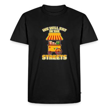 Cuisine de rue drôle - T-shirt Premium bio Homme - noir - Devant - Nico (187cm)