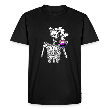 Squelette de Genderfluid - T-shirt Premium bio Homme - noir - Devant - Nico (187cm)
