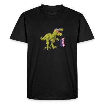 Genderfluide Dino - T-shirt Premium bio Homme - noir - Devant - Nico (187cm)