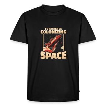 espace, espace, fusée, colonisation de l’espace - T-shirt Premium bio Homme - noir - Devant - Nico (187cm)