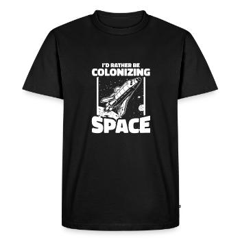 espace, espace, fusée, colonisation de l’espace - T-shirt Premium bio Homme - noir - Devant - Nico (187cm)