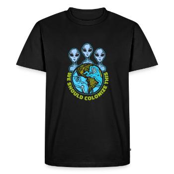 espace, espace, extraterrestres, colonisation de l’espace - T-shirt Premium bio Homme - noir - Devant - Nico (187cm)