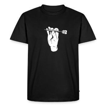 Dart Player Hand - Men's Premium Organic T-Shirt - black - Front - Nico (187cm)