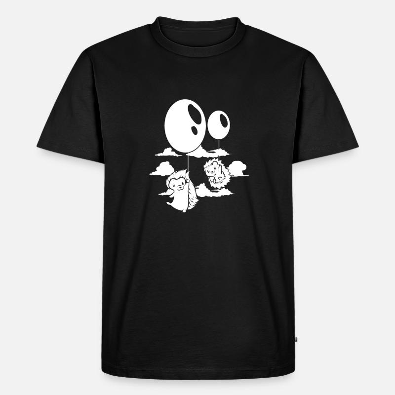 Igel Luftballons - Männer Premium Bio T-Shirt - Schwarz