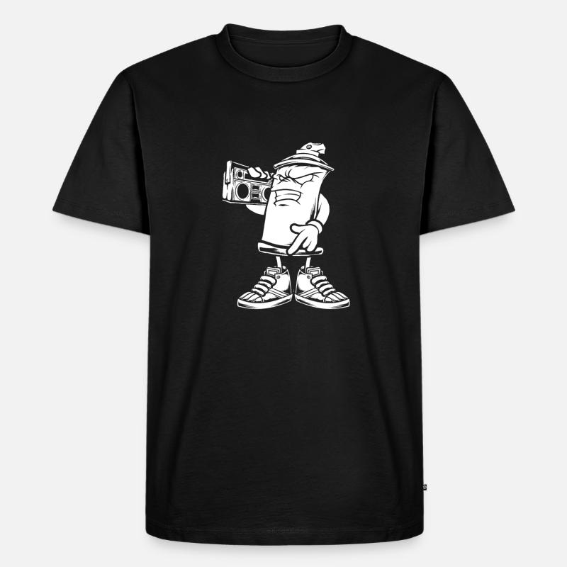 Ghettoblaster Sprühfarbe - Männer Premium Bio T-Shirt - Schwarz