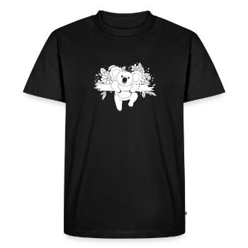 Fleurs d’ours Koala - T-shirt Premium bio Homme - noir - Devant - Nico (187cm)