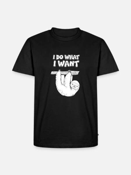 Mir Doch Egal Faultier - Männer Premium Bio T-Shirt - Schwarz