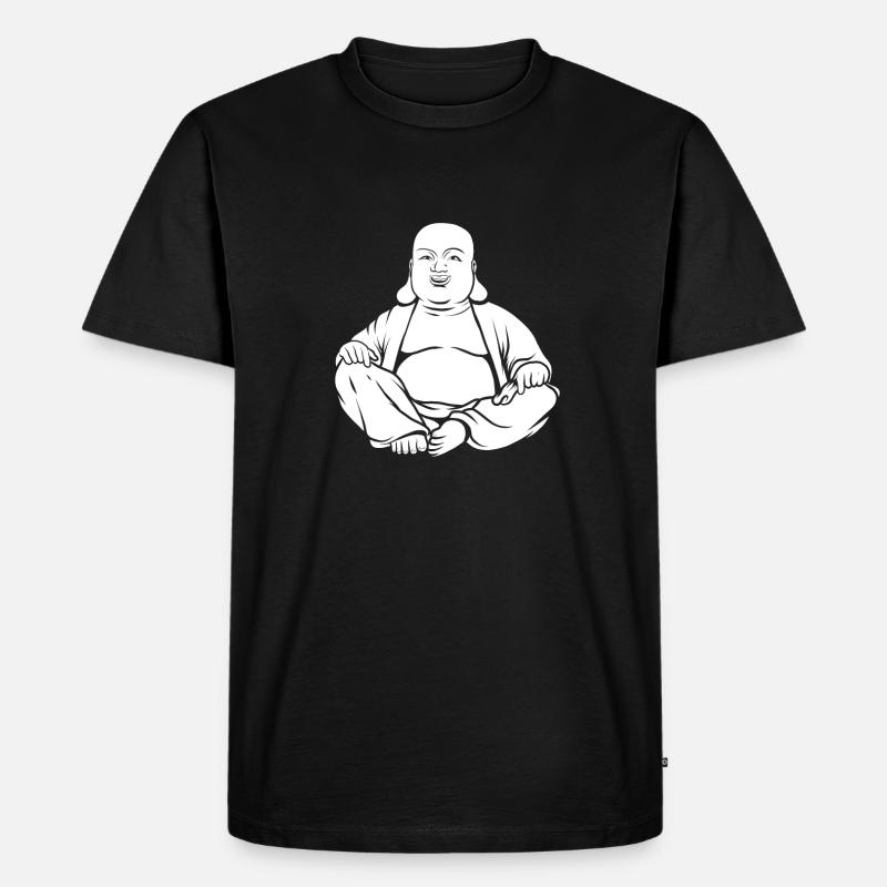 Buddha Buddhist - Männer Premium Bio T-Shirt - Schwarz