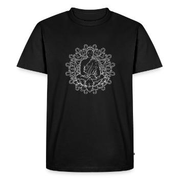 Buddha Buddhist Lotus Blatt - Männer Premium Bio T-Shirt - Schwarz - Vorne - Nico (187cm)