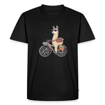 Alpaca - Men's Premium Organic T-Shirt - black - Front - Nico (187cm)