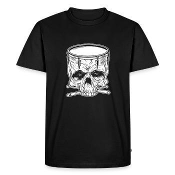 Marching Band Drums Skull - Men's Premium Organic T-Shirt - black - Front - Nico (187cm)