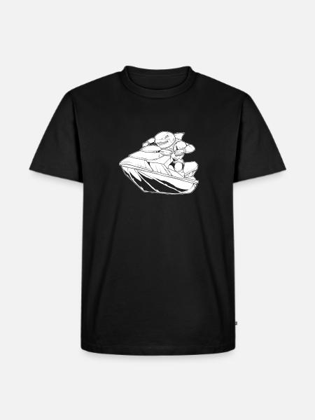 Jet Ski Shark - Men's Premium Organic T-Shirt - black