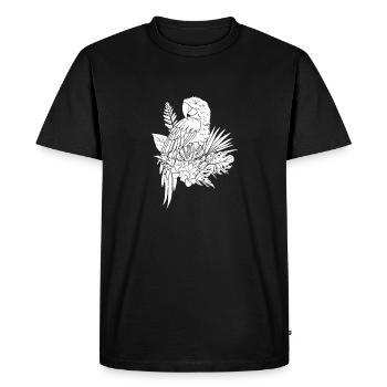 Parrot Flowers - Men's Premium Organic T-Shirt - black - Front - Nico (187cm)