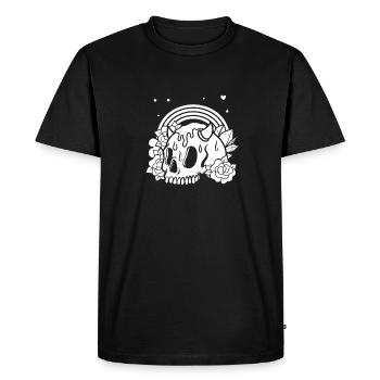 Crâne gothique - T-shirt Premium bio Homme - noir - Devant - Nico (187cm)