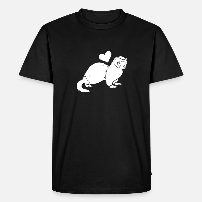 Frettchen Iltis Herz - Männer Premium Bio T-Shirt - Schwarz
