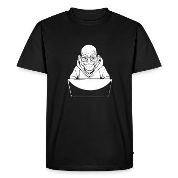 Développeur Web Développeur Web - T-shirt Premium bio Homme - noir - Devant - Nico (187cm)