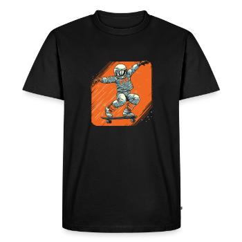 Skateboard Skater Astronaute - T-shirt Premium bio Homme - noir - Devant - Nico (187cm)