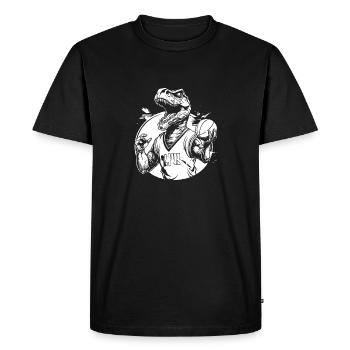 Basketball Basketball Player T Rex - Men's Premium Organic T-Shirt - black - Front - Nico (187cm)