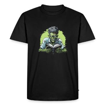 Rat de bibliothèque rat de bibliothèque zombie - T-shirt Premium bio Homme - noir - Devant - Nico (187cm)