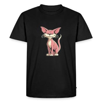 Sphynx Cat Funny - Men's Premium Organic T-Shirt - black - Front - Nico (187cm)