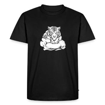 Tatouage biceps de tigre - T-shirt Premium bio Homme - noir - Devant - Nico (187cm)