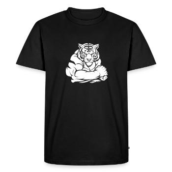 Fitness Tiger - T-shirt Premium bio Homme - noir - Devant - Nico (187cm)