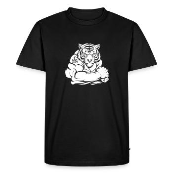 Tatouage de biceps de tigre que j’aime maman - T-shirt Premium bio Homme - noir - Devant - Nico (187cm)