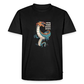 Année du Dragon 2024 - T-shirt Premium bio Homme - noir - Devant - Nico (187cm)