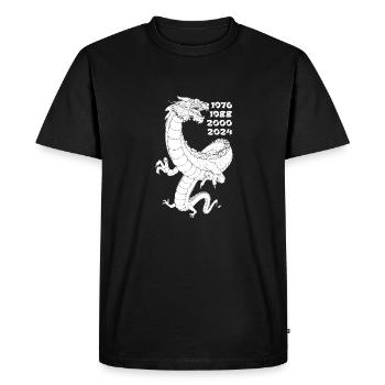 Année du Dragon 2024 - T-shirt Premium bio Homme - noir - Devant - Nico (187cm)