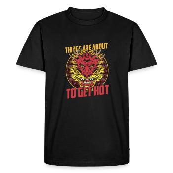Année du Dragon 2024 - T-shirt Premium bio Homme - noir - Devant - Nico (187cm)