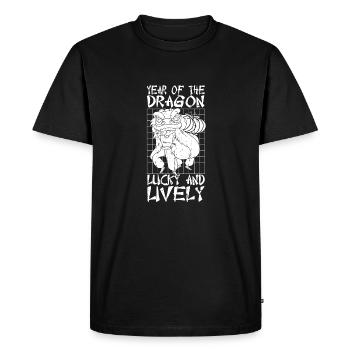 Année du Dragon 2024 - T-shirt Premium bio Homme - noir - Devant - Nico (187cm)
