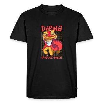 Année du Dragon 2024 - T-shirt Premium bio Homme - noir - Devant - Nico (187cm)