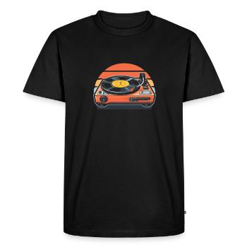 Collectionneur de disques vinyles - T-shirt Premium bio Homme - noir - Devant - Nico (187cm)