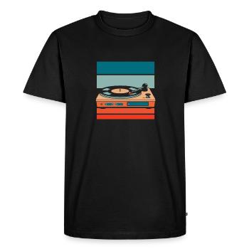 Collectionneur de disques vinyles - T-shirt Premium bio Homme - noir - Devant - Nico (187cm)
