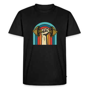 Fitness - Men's Premium Organic T-Shirt - black - Front - Nico (187cm)
