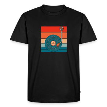 Collectionneur de disques vinyles - T-shirt Premium bio Homme - noir - Devant - Nico (187cm)